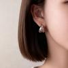 New high-end zircon starlight matte metal earring earrings for women, unique and exquisite