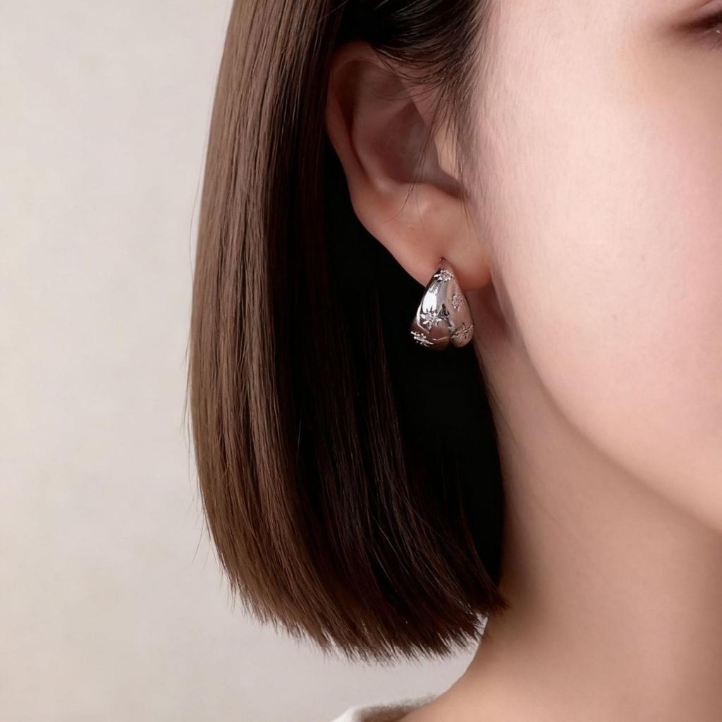 New high-end zircon starlight matte metal earring earrings for women, unique and exquisite