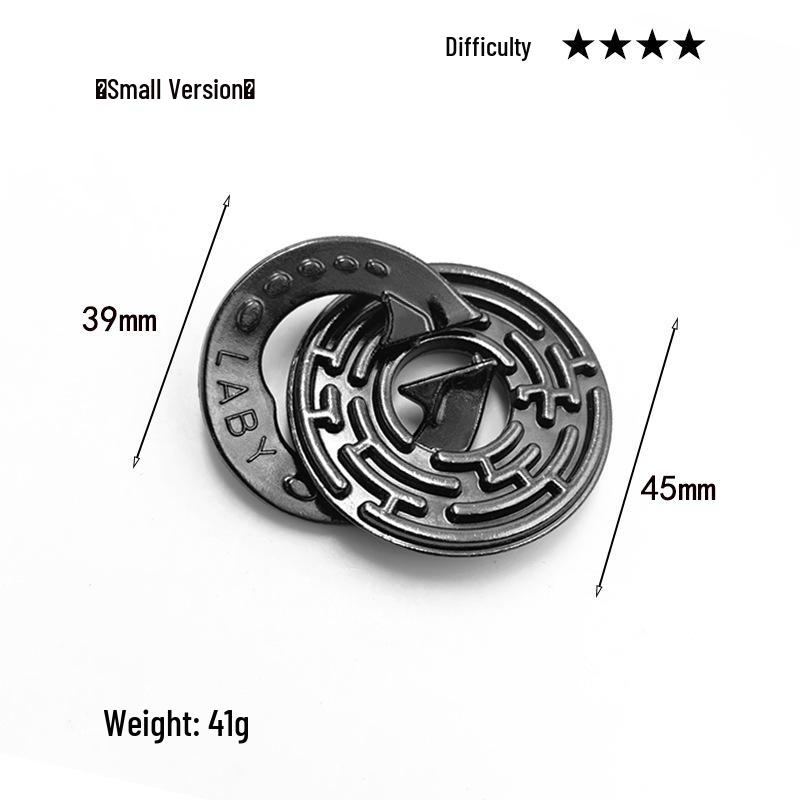 Intelligence Puzzle Zinc Alloy Disentanglement Rings - Unlock Nine Linked Rings Kongming Luban Lock Educational Toy