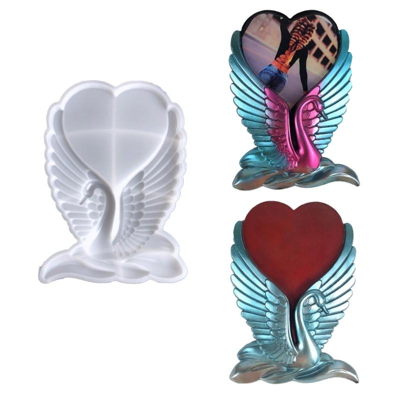 Resin Mold Swan-Wings Picture Frames Silicone Molds for DIY Resin Epoxy Casting Photo Frames Mold for Home Decoration