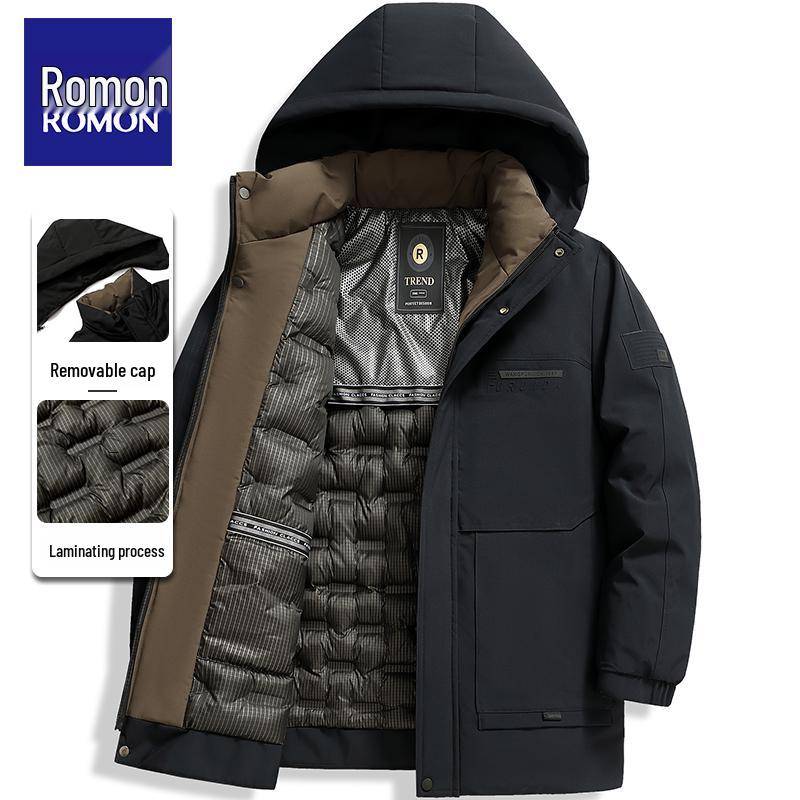Luomeng Herren Winterjacke aus dicker Baumwolle - Kälteschutz mit Graphen für Männer mittleren und höheren Alters
