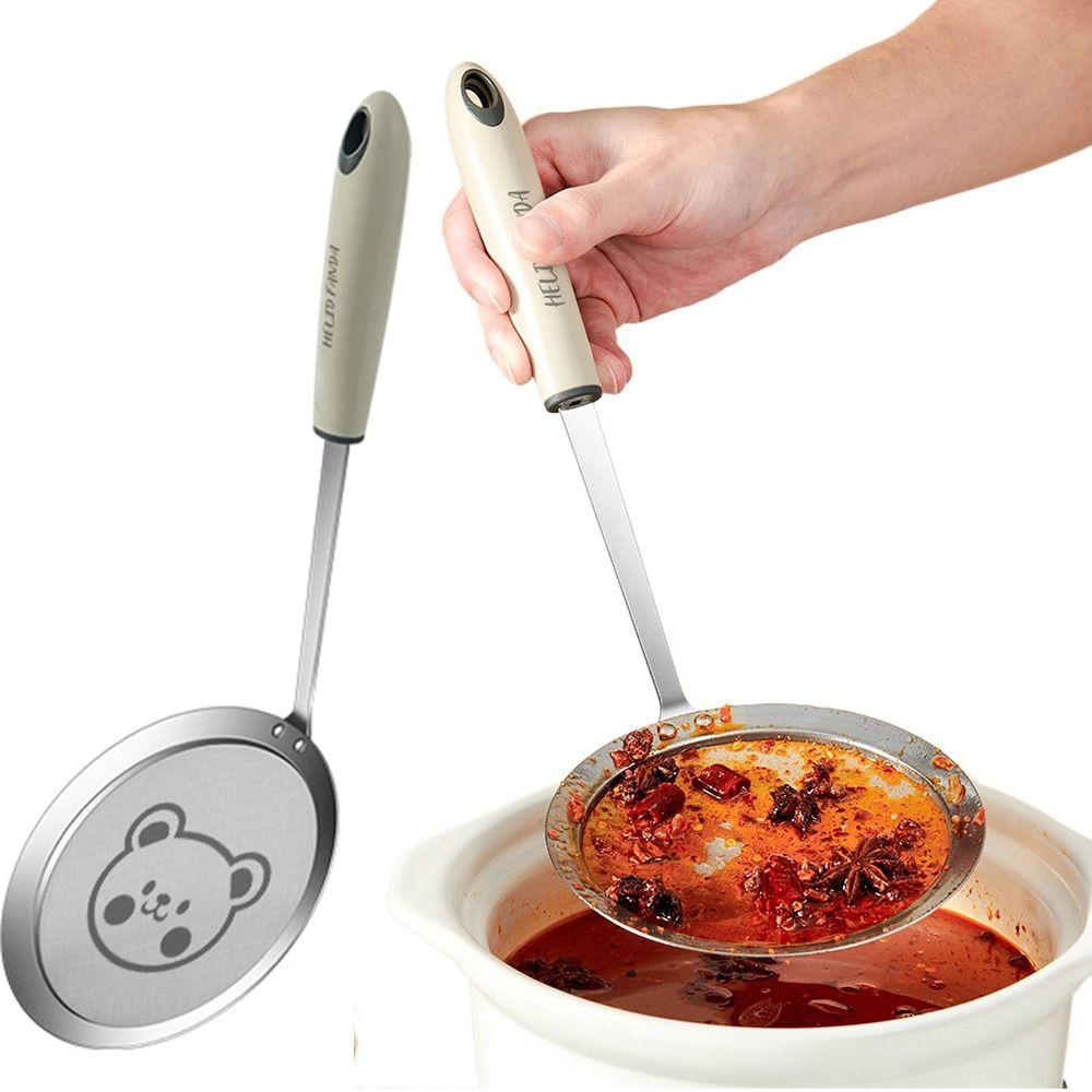 

Anti-scald Fat Skimmer Spoon Cartoon Kitchen Strainer Ladle Mesh Oil Filter Scoop Cooking