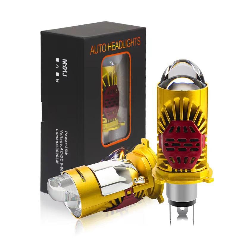 

M01J Direct Plug High Brightness H4Dual Lens Car led Headlight Motorcycle Spotlight Dual Light Far and Near Integrated Front M10J H4Single