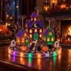 Diy Faux Gem Art Kit Christmas Kit, Make Light-up Shiny Church Xmas Village House, Festive Scene Bead DIY Rhinestone Pearl Craft for Adults, Handmade