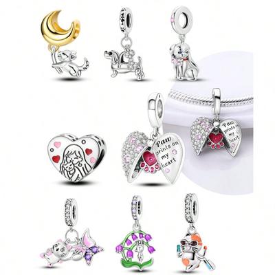 Charm Copper Colors Traveling Cat Beads Cha Bead For Original Bracelet Diy Beads Charms Jewellery Making Gift For Women Styfne