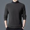 T-shirt da uomo in pile double-face a maniche lunghe: Scollo Semi-Alto, Strato Base Morbido Spazzolato per Autunno e Inverno