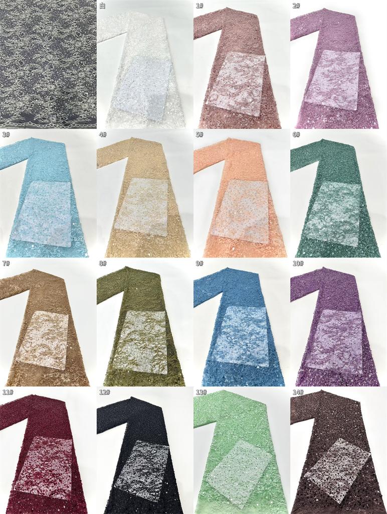 Luxury French Mesh Beads Lace Fabric 2025 High Quality African Sequins Mesh Lace Fabrics For Nigerian Women Wedding Dress Sewing