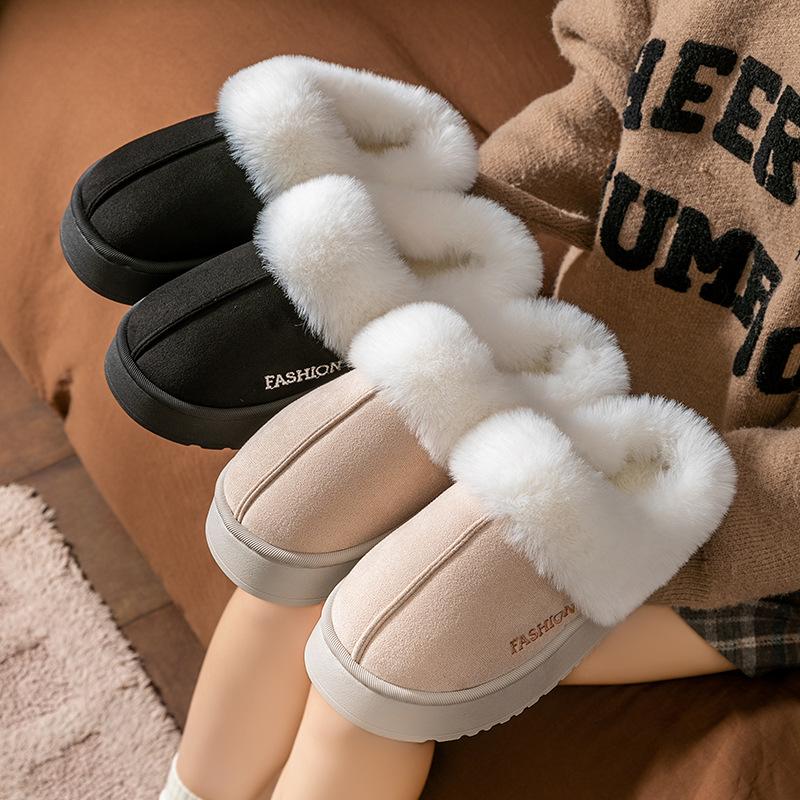Fleece verdickte thermische Baumwollpantoffeln 2025 neue Winter-Baumwollschuhe für Zuhause, Indoor, weichsohlige Plüschpantoffeln