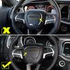 Car Steering Wheel Moulding Trim Cover for Dodge Charger 2015+ Red Carbon Fiber