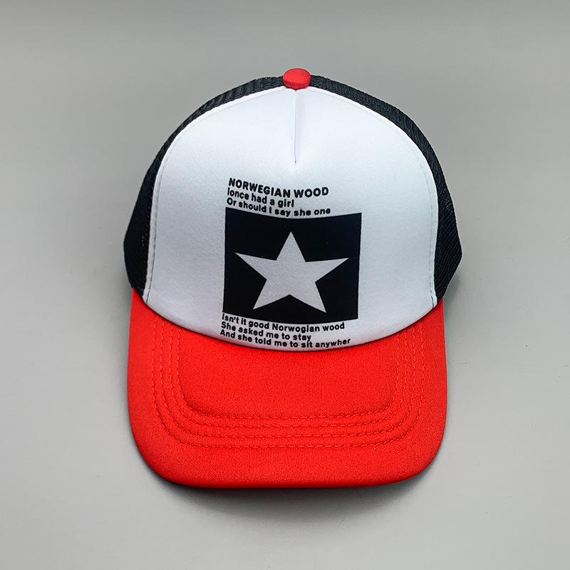 Breathable Cartoon Letter Fashion Men'S And Women'S Baseball Cap Cotton Hip Hop Skateboard Hollow Casual Sun Hat