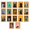 Vintage Cat Fridge Magnet 3D Wooden Frame Cat Refrigerator Magnet Home Kitchen Office Locker Decoration Cat Lover Gift