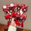 Red Children'S Hair Clip Chinese Style Hanfu Headwear Women'S Wig Tassel Hair Card Baby Hair Accessories