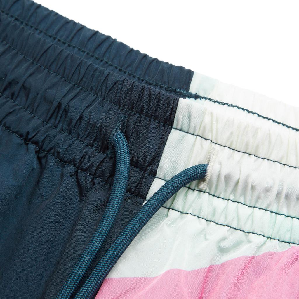 Li Ning 2024 Honor Color Block Spodnie Jogger Unisex ze Średnim Stanem Wygodne Oddychające Wszechstronne Spodnie Granatowo-Miedziano-Zielone z Pełnym Nadrukiem AYKU937-2