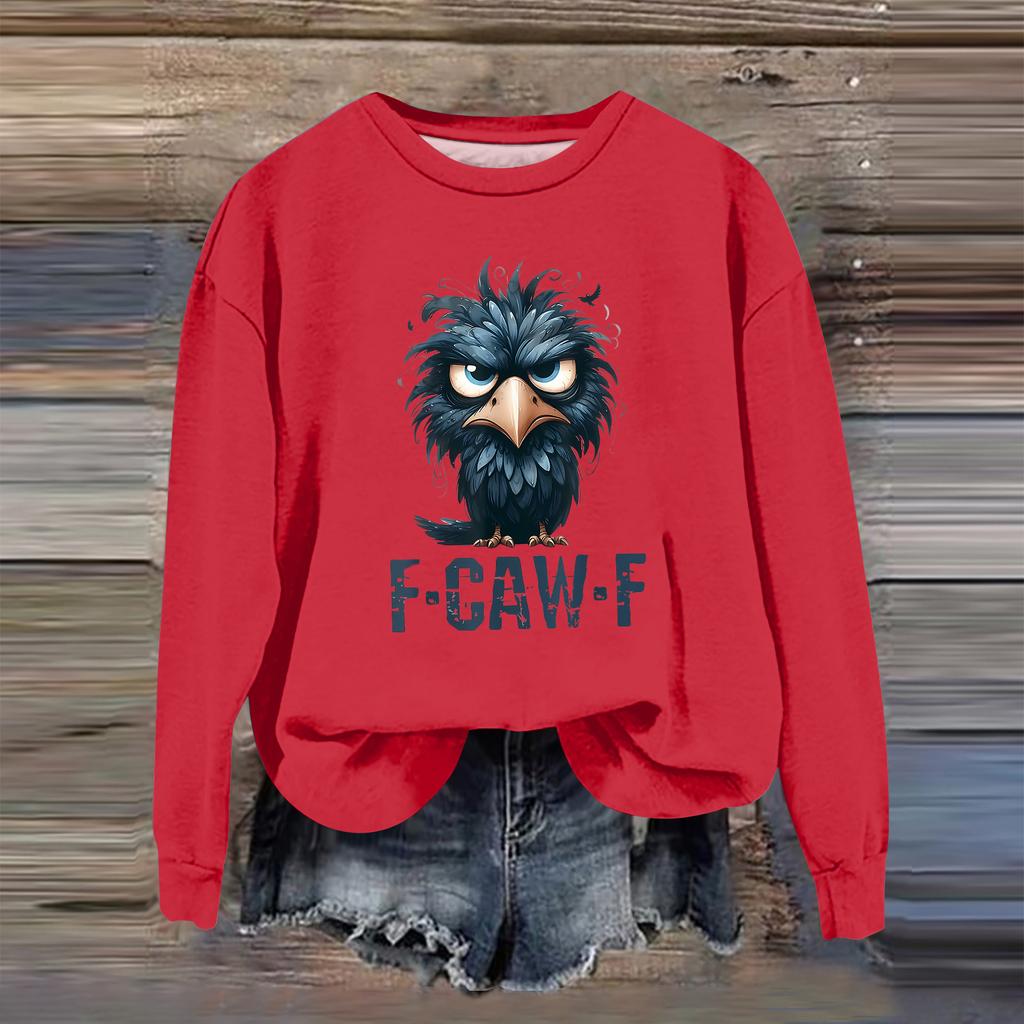 Women's Fashion Casual Long Sleeve Loose  Printed Sweatshirt