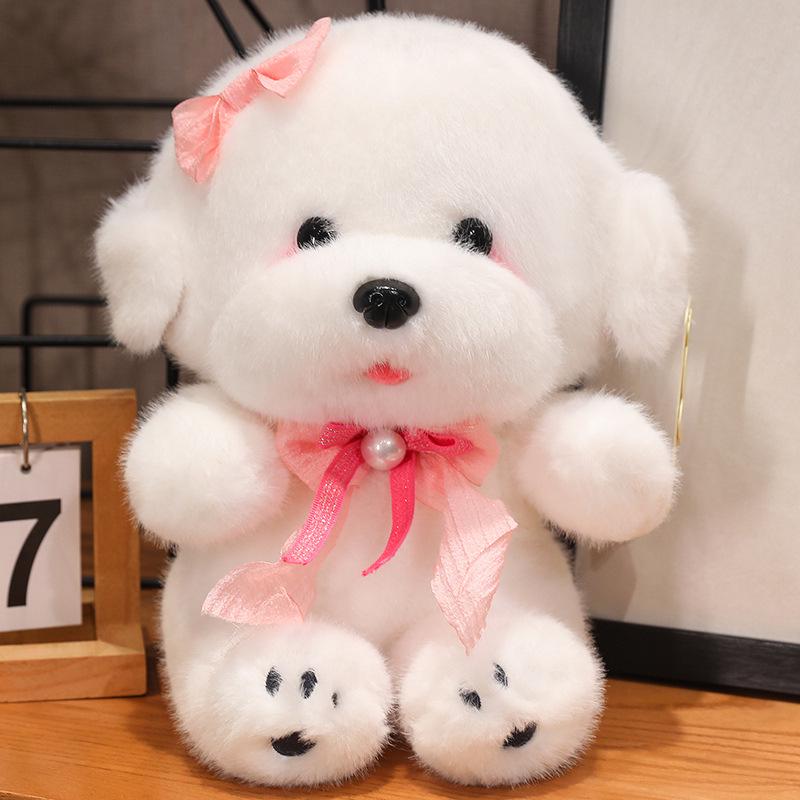 

Large White Bichon Frise Plush Toy - Cute Wedding Toss Doll, Adorable Stuffed Pet Dog Rag Doll 35 cm