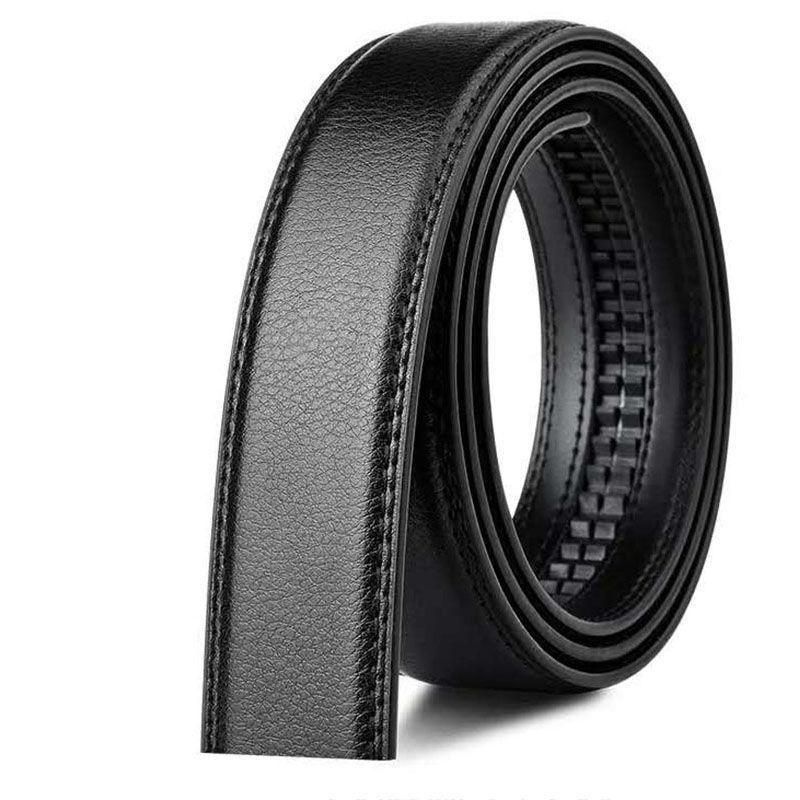 Men's Cowhide Belt Without Head Automatic Buckle Belt Men's Business Trousers Genuine Leather Belt Strip