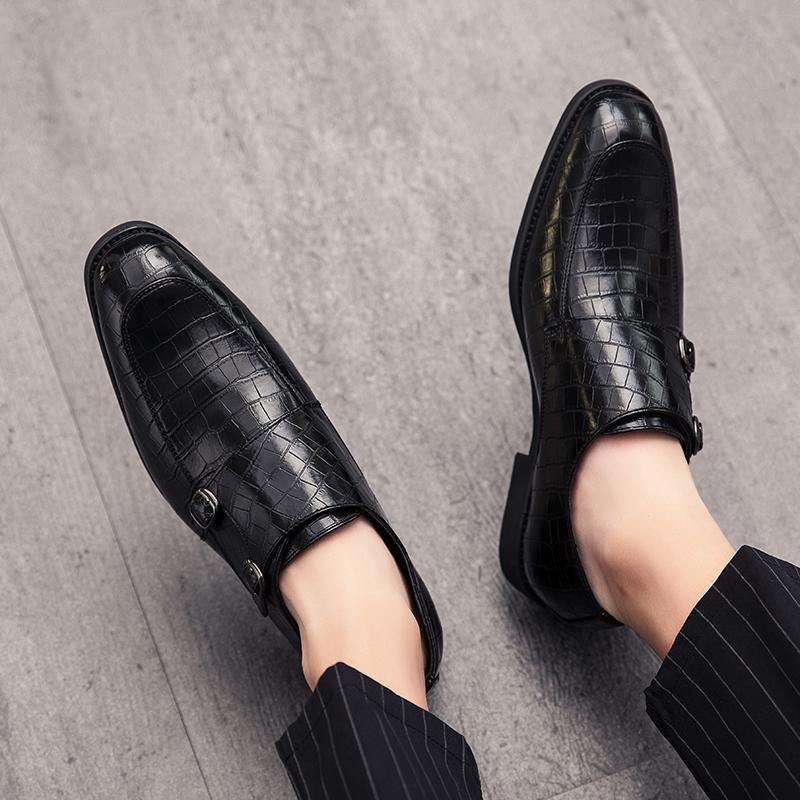 Mens Dress Monks Casual Leather Formal Fashion Wedding Designer Luxury Loafers Oxfords Business Shoes for Men with Free Shipping