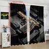 2pcs- Colt Pistol Polyester Curtains, Pole Bag Curtains 42*84, Bedroom, Living Room, Home Room, Party Decoration