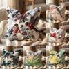 Watercolor Birds Flowers Cushion Cover Multi-Scene Pillow Cover for Home & Car - Reversible, Soft & Durable for Daily Use