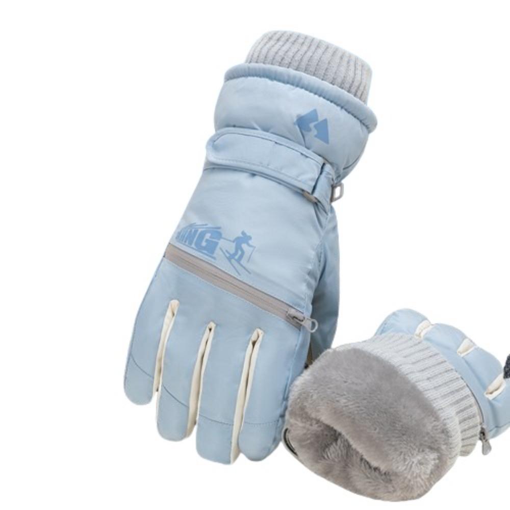 

Теплые лыжные перчатки, плюшевые теплые перчатки для снега, прочные зимние теплые перчатки, для занятий спортом на открытом воздухе синий