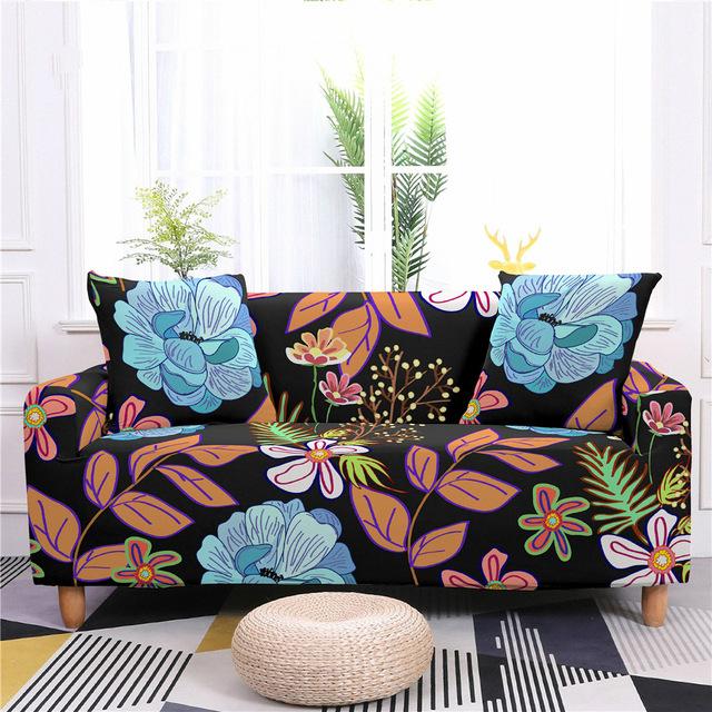 

Эластичный противогрязный чехол для дивана с мультяшным растительным принтом, защитный чехол для дома, противообрастающий диван-кресло, эластичный чехол от кашля 1 seat