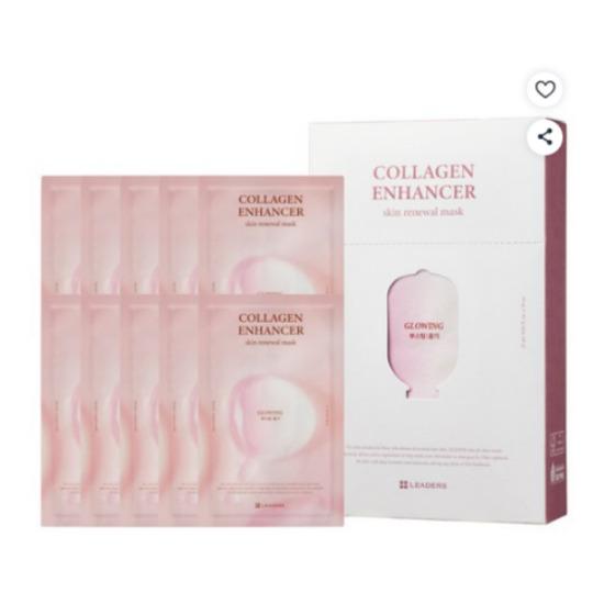 Leaders Collagen Enhancer Skin Renewal Mask Firming  Glow Sheet Mask 25ml 10pcs
