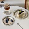 Retro Luxury Silver Plated Tray Cake Dessert Fruit Plate Jewelry Storage Dish Tabletop Decor For Home Hotel