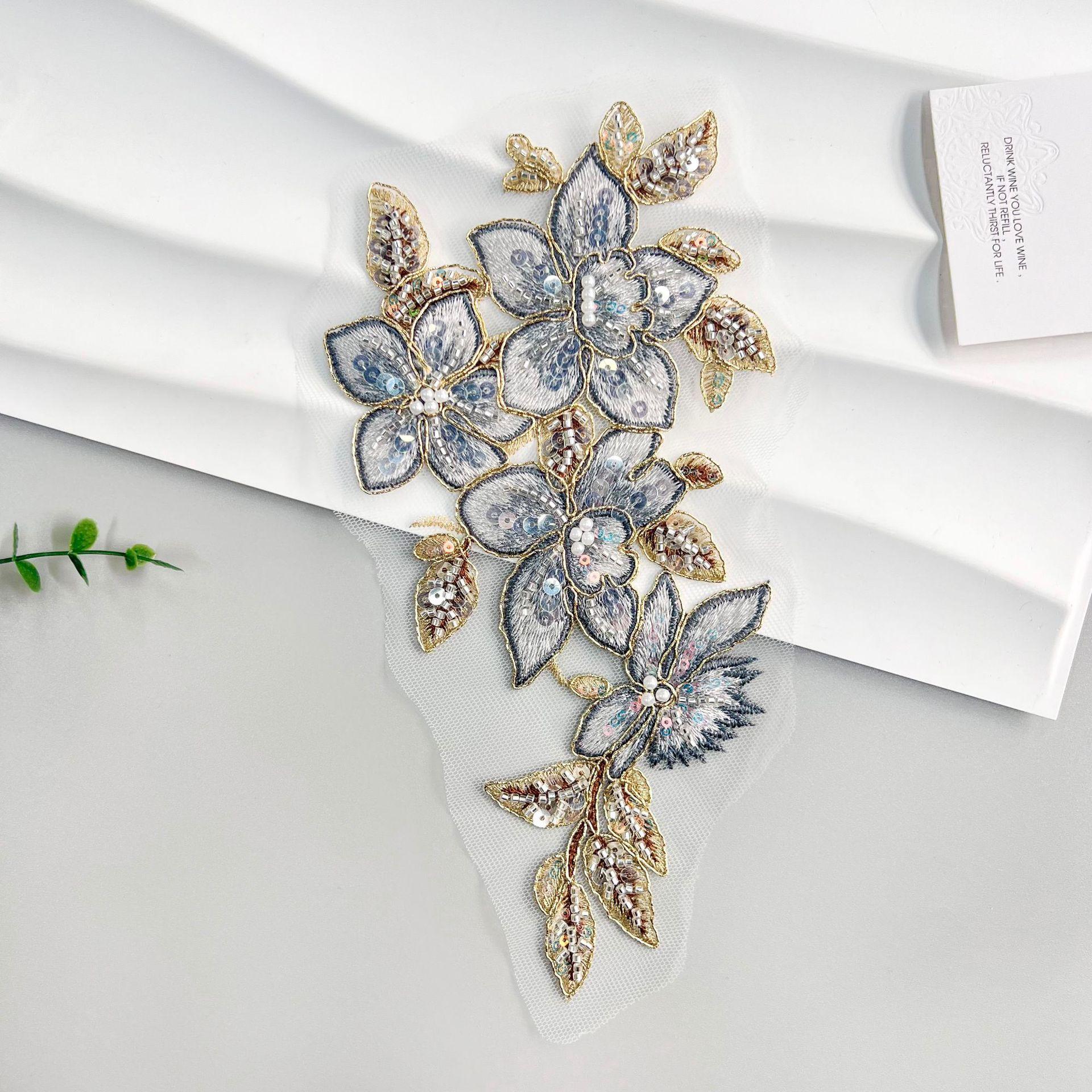 

Color Beaded Sequins Embroidery Three-Dimensional Flower Patch Versatile Cheongsam Hanfu Luggage Clothing Decorative Cloth Sticker Accessories H2256 F type