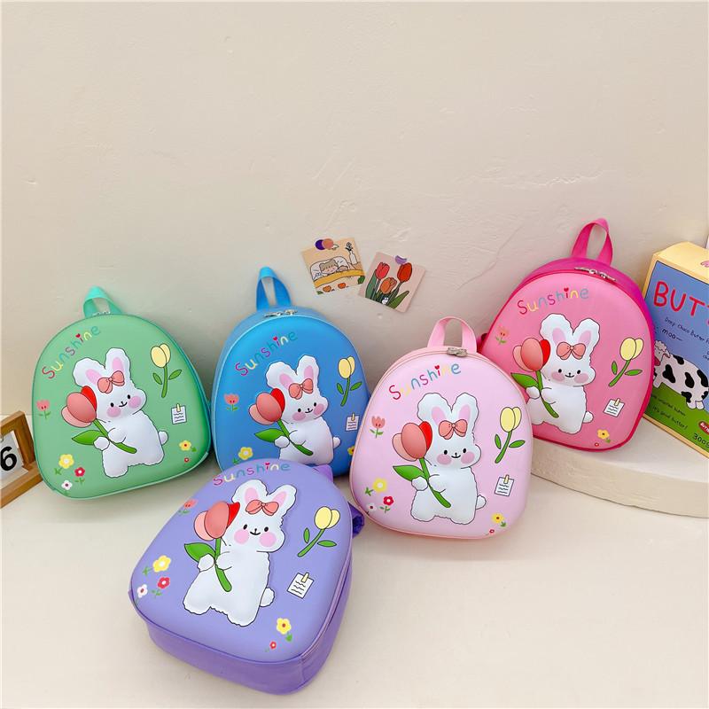 Stylish Korean Children's Backpack Lightweight Nylon Cute Rabbit Design For School Use