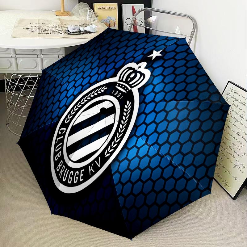 Golden Club Atletico Emblem Automatic Folding Umbrella - 8-Rib Travel Umbrella with Auto Open/Close & Portable Gifts for Holidays or Birthdays