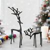 Black Reindeer Christmas Ornament Lightweight Metal Figurine Xmas Decoration Home Table Centerpiece Office Decor