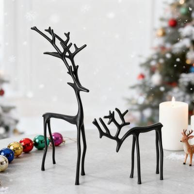 Decorazione Natalizia Renna Nera Leggera Figurina in Metallo Decorazione Natalizia Centrotavola per Casa Tavolo Decorazione Ufficio