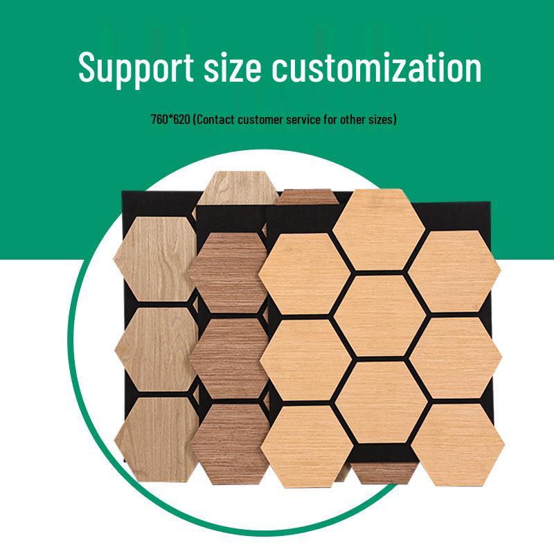 Hexagonal Wooden Sound Absorbing Panels for Decorative Wall Insulation