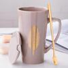 Nordic Ceramic Coffee Mug with Lid and Spoon