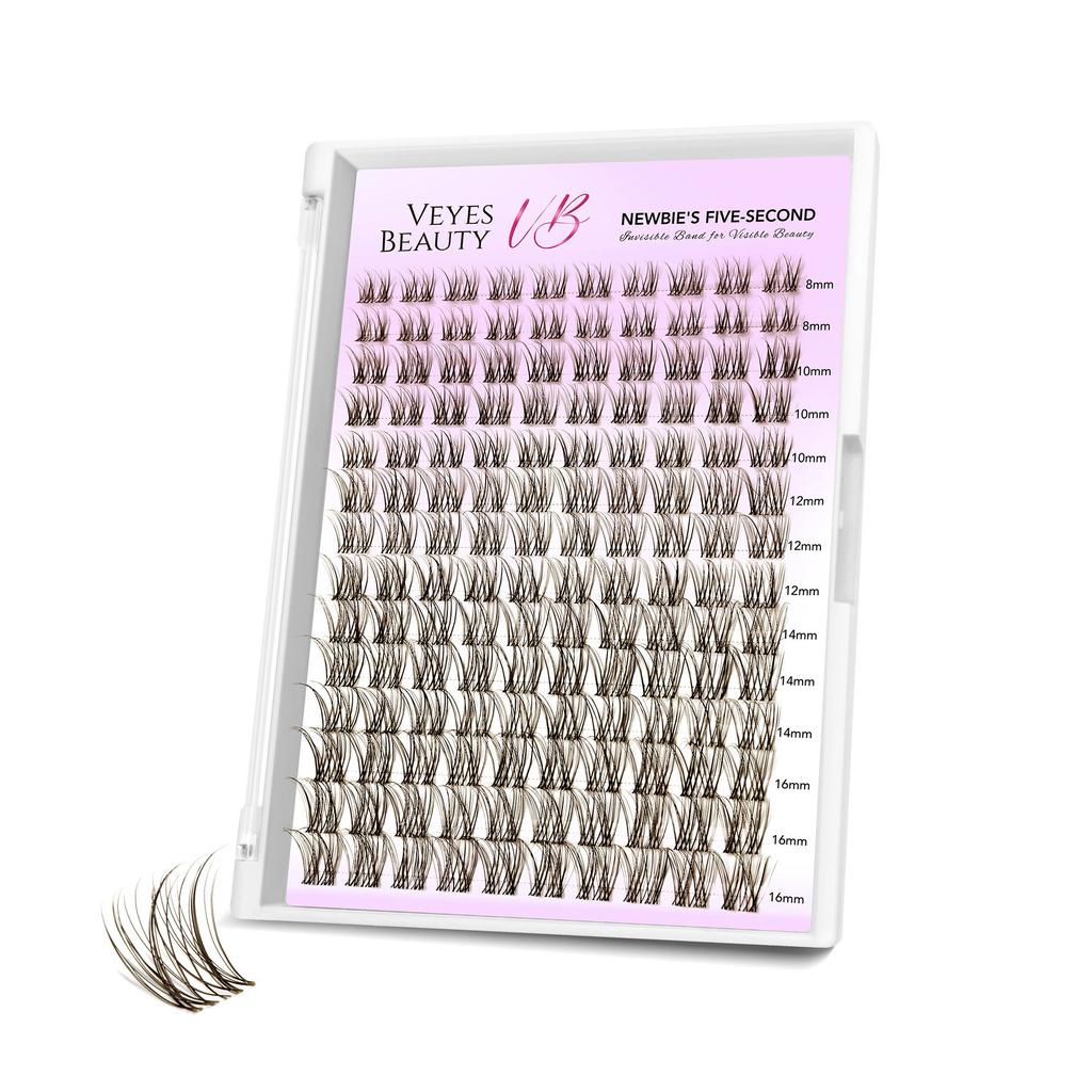 veyesbeauty Aliva Lash Clusters natürlich strahlender mühelos raffinierter Look Langlebig & Wiederverwendbar 140 Cluster 8-18mm