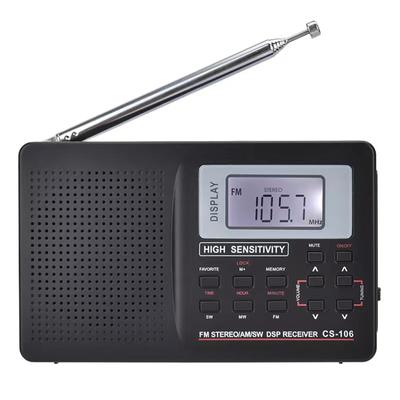 DC 5V מיני רדיו סטריאו נייד FM/MW/SW Full Band מקלט שעון מעורר דיגיטלי נגן מוזיקה רמקול מיני רדיו