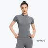 2026 Breathable Short Sleeve Yoga Shirt with Stand Collar, Zipper & Quick Dry for Gym, Running, Sports & Outdoor Activities