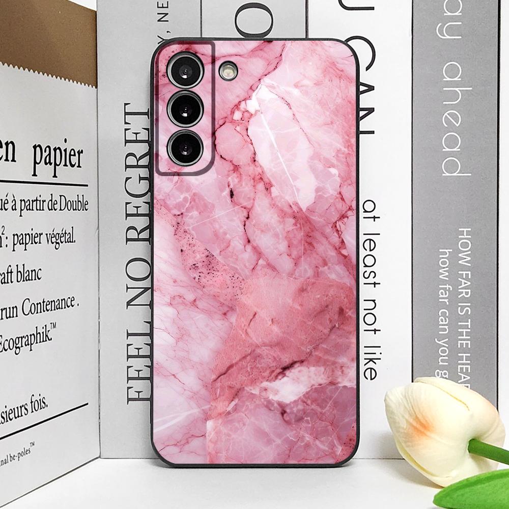Colored Marble Pattern Phone Case for Samsung S25 S24 S22 S20 S23 Plus Ultra S21 S23 FE 5G Shockproof Soft Silicone Cover Fundas