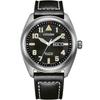 Citizen Men's Analog Eco-Drive Watch with Leather Strap, BM8560-29E, Black/White, Modern