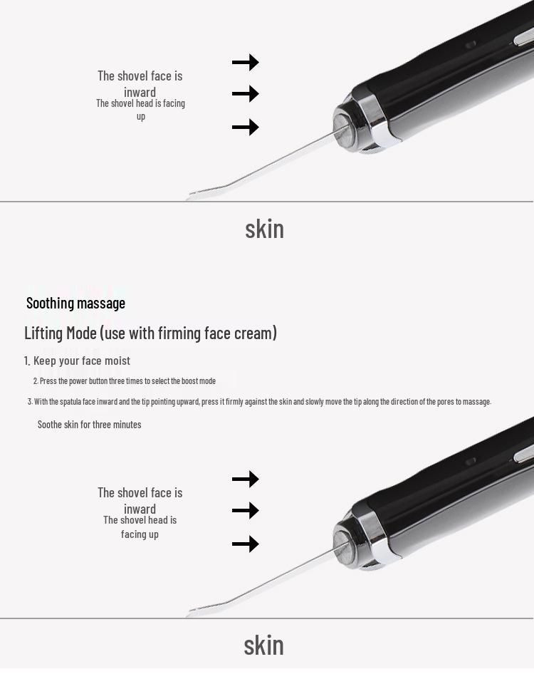 Rechargeable Ultrasonic Blackhead Remover & Facial Skin Scraper
