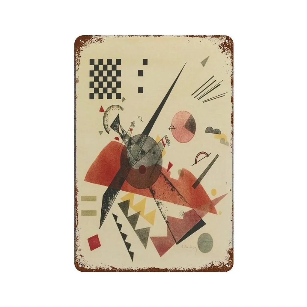Wassily Metal Signs Kandinsky Geometric Wall Art Posters Decor Modern Abstract Style Tin Signs Picture for Bar Living Room