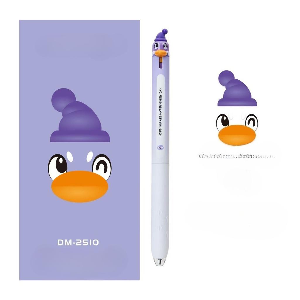 12Pcs Cute Cartoon Penguin Ballpoint Pen 0.5mm Quick Drying Black Gel Pen Creative Writing Pen Student School Office Supplies
