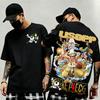 Summer New Arrival One Piece Pattern Tshirt Unisex Anime Print Casual Shortsleeved Fashionable Streetwear Top Y2k Style