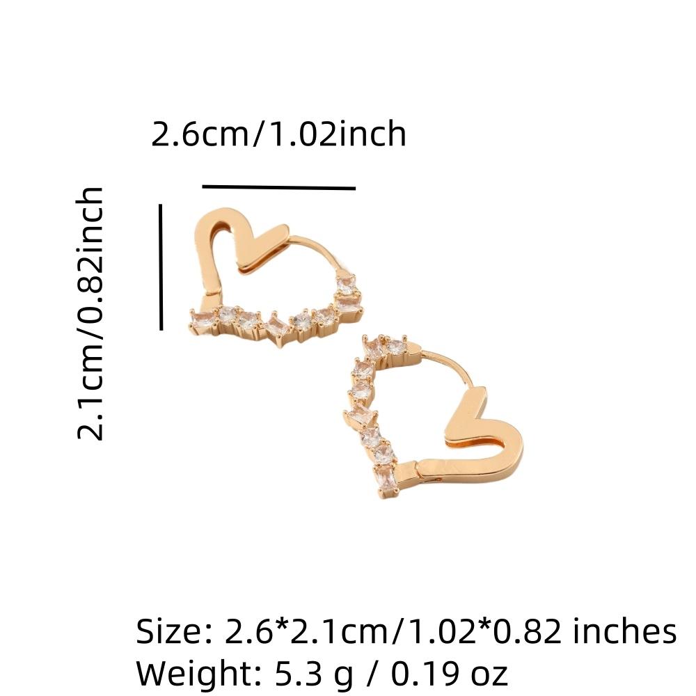 Luxurious Heart Shape Hoop Earrings for Women Cubic Zirconia Earring Jewelry Wedding Party Accessories