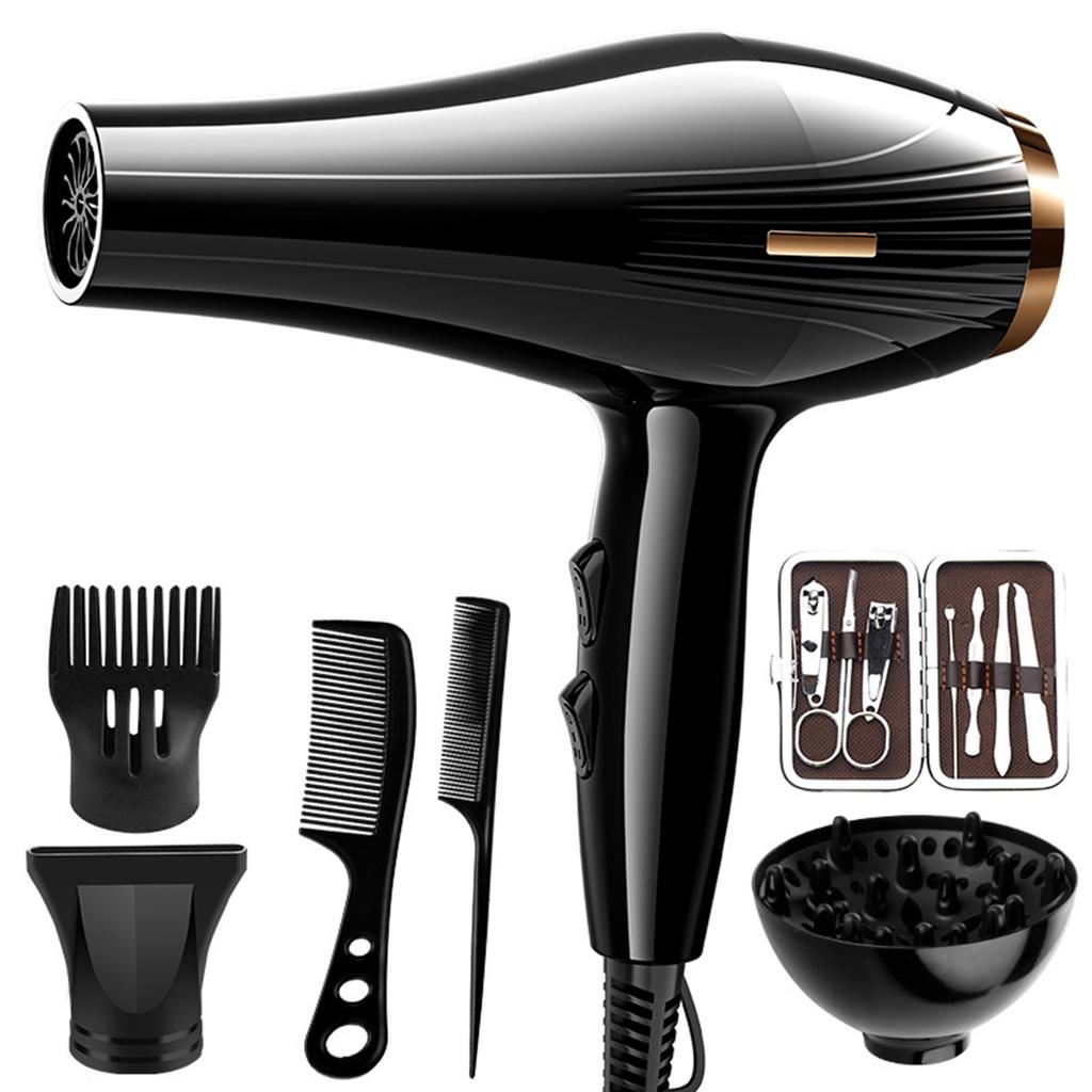 800W Hair Dryer Professional Negative Ion Blower Home Use Hot Cold Blow Drying Salon Blower Diffuser Concentrator Nozzle