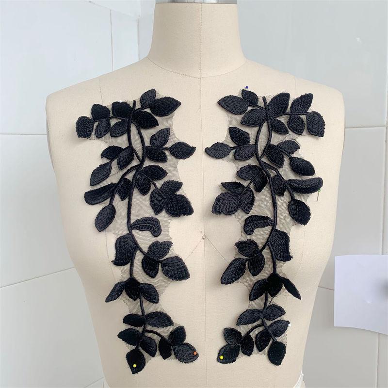 

Цветок Зеленый Свежий Зеленый Украшение Кружевные Наклейки Платье Вышивка Кружевной Цветок Ткань Наклейка Кружевной Цветок 31cm*12cm чёрный