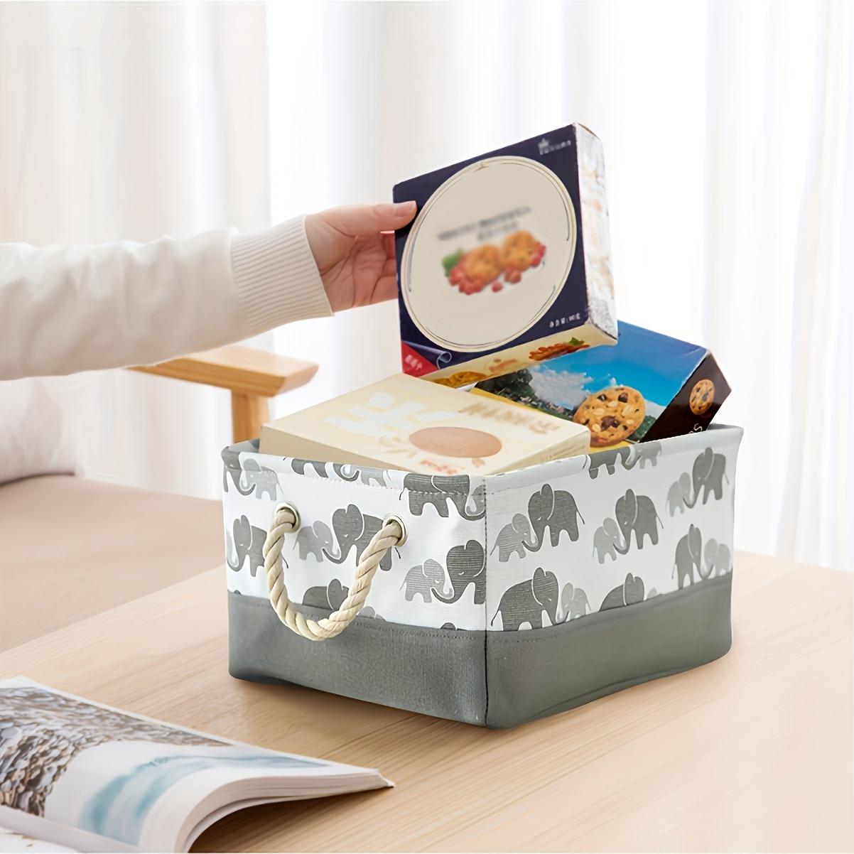 

1 шт. корзина для хранения со шнурком, складная корзина для хранения, органайзер для одежды, органайзер для мелочей, корзина для хранения с рисунком слона M