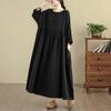 Long sleeve plus size cotton vintage new in dresses for women casual loose spring autumn dress