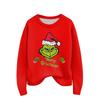 Women's Christmas Print Cardigan Long Sleeve Round Neck Knit Top