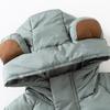 Korean Style Solid Hooded Thickened Winter Padded Coat For Toddler Boys And Girls